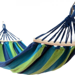 Hamac VERDE cu bara de lemn  80x200 din bumbac