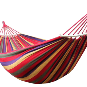 Hamac de gradina pentru 2 persoane multicolor 190x150 cm cu bara lemn 40 cm