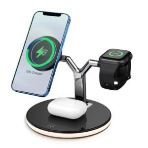 Incarcator Wireless 3 in 1 cu LED Model 970 pentru Telefon Ceas Casti