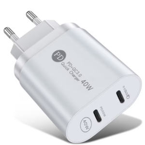 Incarcator de priza rapid PD cu USB C 2 porturi 40W