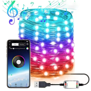 Instalatie decorativa RGB Cu Control Bluetooth Prin Aplicatie 5 metri Luminozitate Reglabila USB Multicolor