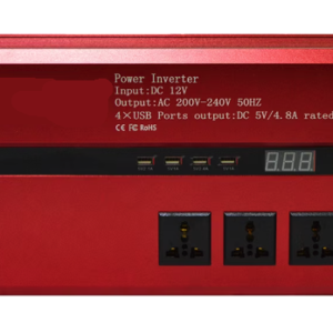 Invertor cu Display Dublu 3000W 12-220V Port-uri USB Priza ROSU