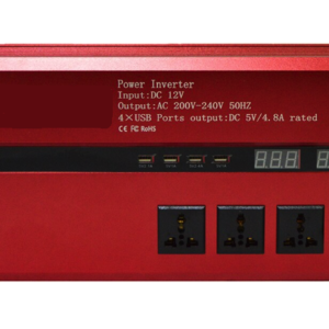 Invertor cu Display Dublu 5000W 12-220V Port-uri USB Priza ROSU