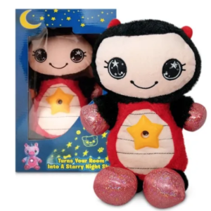 Jucarie Star Belly cu proiectie de stele tip lampa de veghe pentru copii ROSU