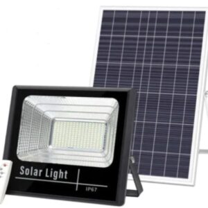 KIT Proiector 150w LED DIMABIL JORTAN cu Panou Solar INDIVIDUAL si Telecomanda