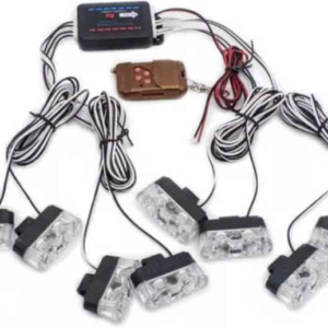 Kit 8 lumini stroboscop 7 functii 12V Galben