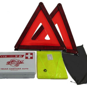 Kit AUTO: 1 X Trusa Medicala 2 x Triunghi Reflectorizant 1 X Vesta