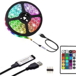 Kit Banda Led RGB cu USB lungime 2M telecomanda pentru TV PC Auto Casa Iluminat decorativ Q DT20