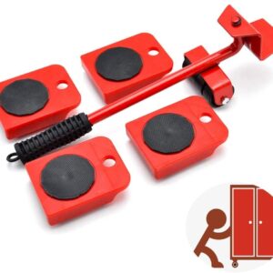 Kit Mutat Mobilier 4 Platforme cu roti  + 1 Parghie metalica