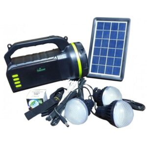 Kit solar CL-18 cu radio și lanternă 10W + 3 becuri