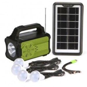 Kit solar GD-8075 cu lampa multifunctionala panou solar si 4 Becuri