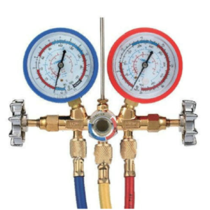Kit verificat AC cu 2 manometre 2 robineti si 3 furtune 90cm pentru aer conditionat / Freon
