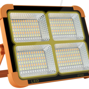 Lampa solara portabila de lucru functie incarcator 336 Leduri reincarcabila 500W temperatura 6500K Portocalie