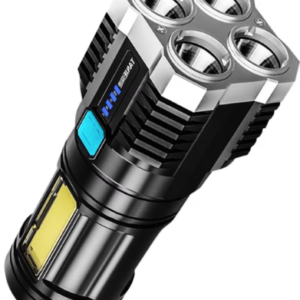 Lanterna cu 4 LED-uri reincarcabila prin USB super-luminoasa raza actiune 300m