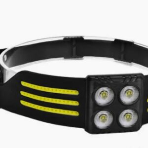 Lanterna de cap 6806 profesionala cu 6 benzi COB si 4 LED Acumulator de 1200mAh Senzor miscare 800 lumeni