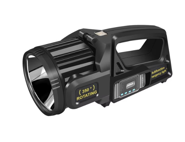 Lanterna de mana W5166 cu incarcare solara port tip C indicator baterie rotatie 360