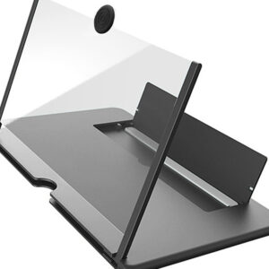 Lupa telefon 12" din PLASTIC  / Ecran de marire a telefonului / Ecran 3D Suport pliabil NEGRU