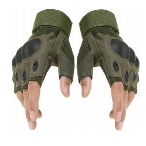 Mănuși de Bicicletă Jumatate de Deget Khaki L sau XL