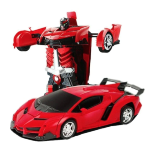 Masina transformer rosie  interactiva cu telecomanda