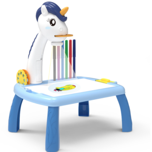 Masuta de desenat UNICORN ALBASTRA cu proiector diapozitive holograme