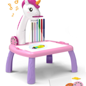 Masuta de desenat UNICORN ROZ cu proiector diapozitive holograme