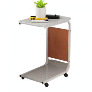 Masuta din otel carbon pentru cafea 4 roti 2 blaturi din lemn buzunar de depozitare ALBA