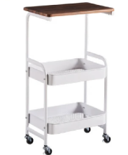 Masuta portabila petru cafea otel carbon 2 polite si cu o masa de lucru ALBA