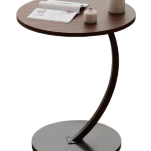 Masuta rotunda pentru cafea MDF cu metal 40 x 62.5 cm maro cu negru