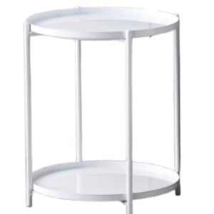 Masuta rotunda pentru cafea din metal 2 nivele 42 x 52 cm ALBA