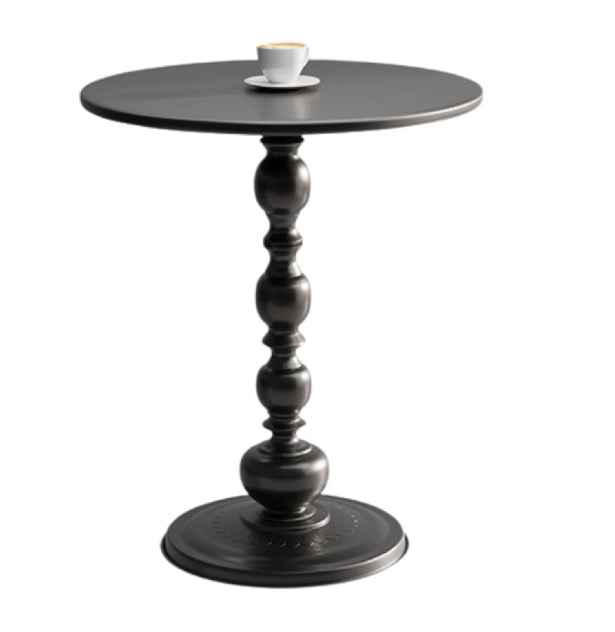 Masuta rotunda pentru cafea fier 52x38cm NEGRU