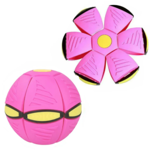Minge Zburatoare Transformabila in Disc Frisbee 2 moduri de joaca 23 cm ROZ