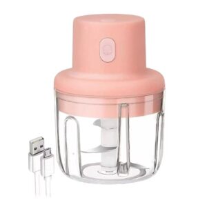 Mini Tocator Alimente si Legume cu Incarcare prin USB 45W ROZ