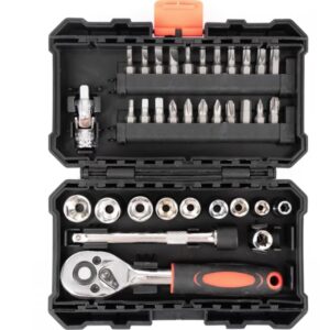 Mini Trusa chei tubulare si biti 1/4 cu 35 de piese