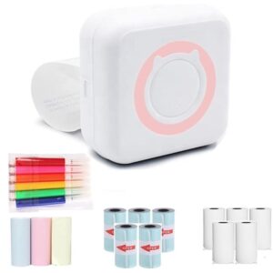 Mini imprimanta de buzunar cu Bluetooth fara Cerneala Roz + 1 Sul Hartie