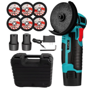 Mini polizor flex unghiular portabil cu 2 acumulatori 6 discuri 12V 76MM