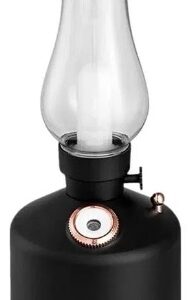 Mini umidificator NEGRU cu lampa fara capac si schimbare de culoare