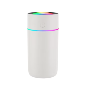 Mini umidificator portabil silentios cu 7 culori LED 320ml Alb