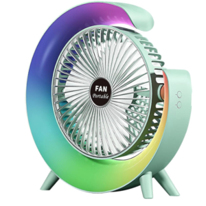 Mini ventilator de birou rotund cu LED RGB