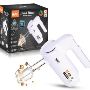 Mixer electric de mana 800W 3 trepte viteze si 2 accesorii pentru batut si framantat ALB