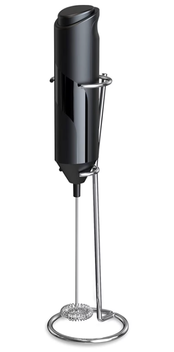 Mixer spuma de lapte negru cu stand vertical ideal pentru cappuccino caffe latte