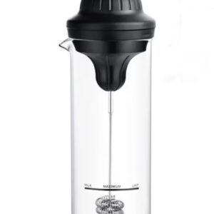 Mixer spumant de lapte pentru cafea cu recipient negru