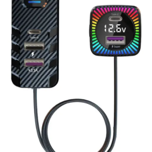 Modulator FM Bluetooth CSII cu 2 x USB C si 3 x USB A