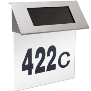 Numar casa solar LED fixare perete 20x18 cm