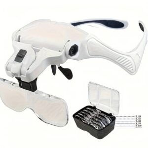 Ochelari cu 5 LUPE 2 LED 9892B2 Incarcare USB 1.5 - 3.5x