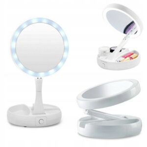 Oglinda Rotunda de machiaj AO 77900 pliabila cu LED