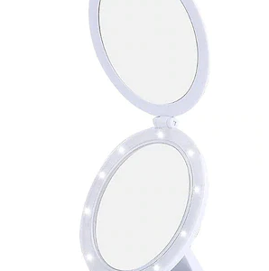 Oglinda cosmetica 2 in 1 Andowl Q MR80 pliabila led efect de lupa reincarcabila