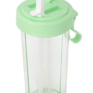 Pahar dublu 600 ml cu 2 paie VERDE