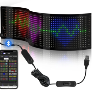 Panou LED auto afisaj cu led flexibil RGB programabil prin bluetooth