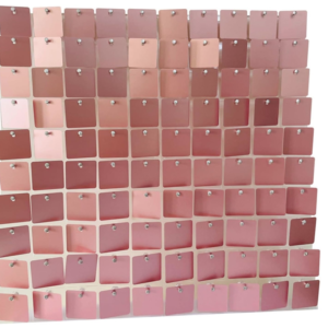 Panou decorativ model patrat cu paiete ROZ GOLD 30 x 30 cm