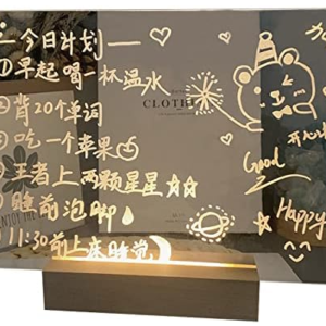 Panou luminos acrilic tip tabla de notite transparenta cu baza din lemn